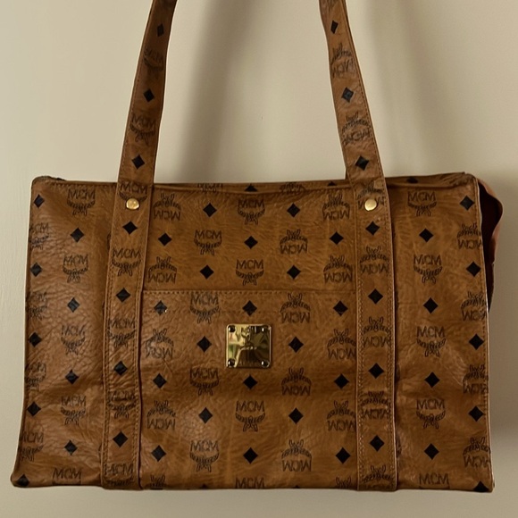 Vintage MCM Shopper Tote Cognac Visetos made in Germany - Picture 1 of 15
